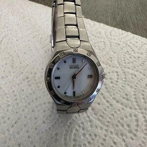 Citizen Eco-Drive Silver Watch with White Dial